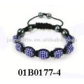 Bracelet pavé shamballa avec argile polymère Boules de cristal